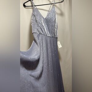 Windsor Shimmering Silver Maxi Dress